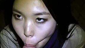 Young Asian Sucks Dick In Ass And Gives Blowjob Outdoors