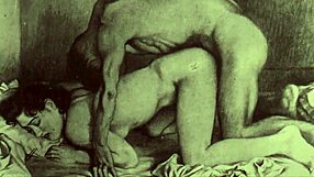 Vintage erotic drawings evoke deep emotions in anime hentai style