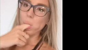 I masturbate at home with my blonde teen babe