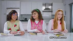 Book Club Foursome With Nerdy Girlfriends