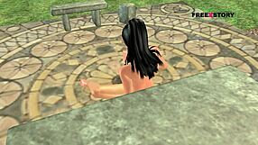 Cute Indian bhabhi feels intense pleasure rubbing her pussy in 3D anime