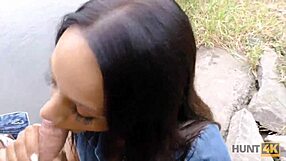 Male buys trimmed pussy in public park