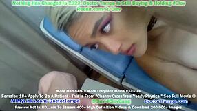 Doctor Tampa conducts Channy Crossfire's yearly gyno exam. Nurse Stacy Shepard assists in Florida hospital.
