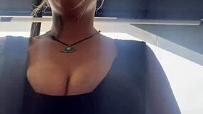 Blonde's Tits Bounce Out At Gym