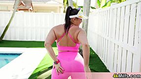 Beautiful wife with big cans gets a good facial