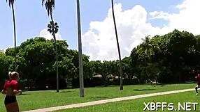 Damn, BFF babes get impaled hard on jock in rough action!