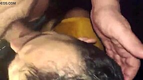 A young and straight porn actor has a hot scene with a three-boy action in a cinema porn film
