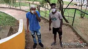 wife caught masturbating in public, deepthroats big cocks