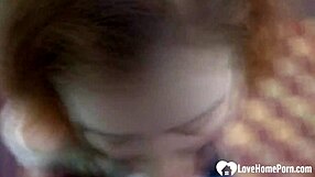 Amateur redhead bends over for hardcore anal on camera