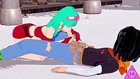 i watch koikatsu bra c18 dragon ball in uncensored anime sex scene with blowjob and handjob.