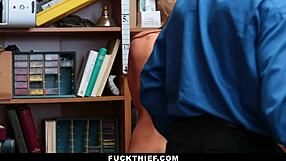 Shoplifter Teen 18+ Caught Stealing, Sucks Big Cock in Garage