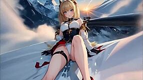 Hot anime babe Saeko Lirien's AI-generated walk of desire