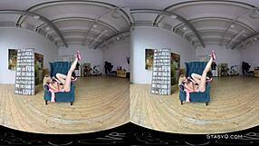 Blonde Amateur Strips Natural Tits In Vr!