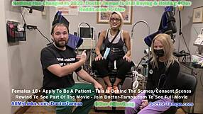 Doctor Tampa conducts Channy Crossfire's yearly gyno exam. Nurse Stacy Shepard assists in Florida hospital.