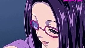 A busty MILF with large breasts tempt a young and innocent boy in a hentai animated movie