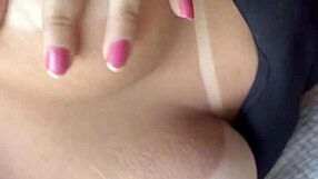 My lover loves to suck my natural tits