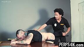 Straight guy obeys gay guard's bareback commands