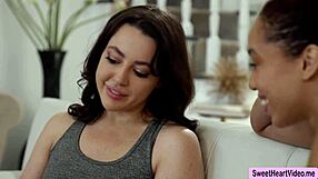 Alexis and whitney hint at lovely lesbian sex with kissing, licking, and fingering to orgasm. face sitting and ass licking intensify the passion.