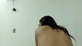 Skinny brunette gets her big tits bouncing and hard cock
