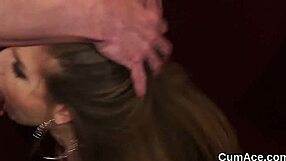 wow, hot stunner swallows jizz load on face!