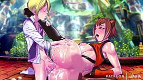 i fucked makoto's vagina and ass with my big cock in blaz blue hentai