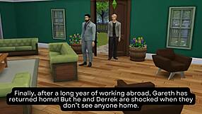 gareth returns and hangs out with all his housemates in a group setting