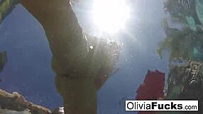 Olivia enjoys herself in the pool during the summer