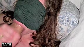 Blindfolded girlfriend gets messy with monster cock