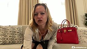 Bored milf flashes big tits intensely at work.