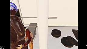 bent over anal doggystyle in gym with big cock