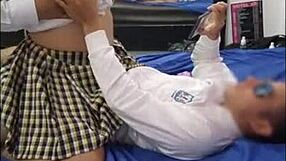 Mexican Teen Student Seduces Athletic Professor for Top Grades. His Huge Cock Amazes Her!