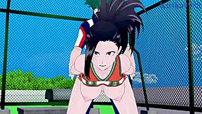 My Hero Academia: Himiko Toga and Momo Yaoyorozu in action