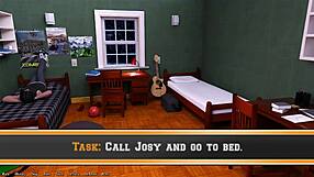 3D कार्टून कलीग गर्ल का पहला कॉलेज डे बीइंग अ डिक में?