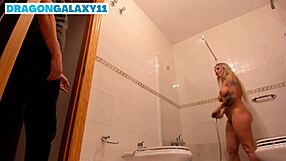 OMG, I’m like so crazy fuckin’ my busty blonde mom in bathroom...