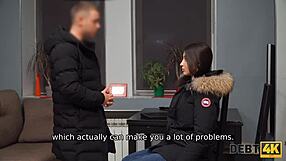 i pulls my hard cock out to punish the ravishing debtor