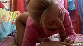 Blonde teen can't stop riding her horny boyfriend's cock. She craves every inch of him!