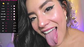 Petite Latina sucks a monster cock in hot webcam show