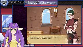 in avatar trainer part 23, a guard gives a blowjob.