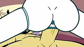 Jenny and Sheldon parody explodes with wild blowjob action!