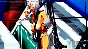 beautiful half-naked whore dances with exposed pussy in anime hentai