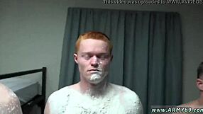 Gay group action with blowjobs, hazing, and showering in the army