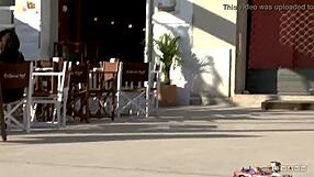 feeling the intense heat as his hard cock slides into her wet pussy outdoors