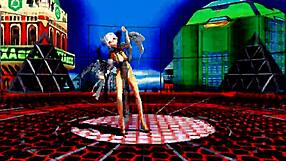 beautiful half-naked whore dances with exposed pussy in anime hentai