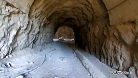 Skinny teen redhead opens ass for stranger in public anal fucking