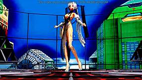 beautiful half-naked whore dances with exposed pussy in anime hentai