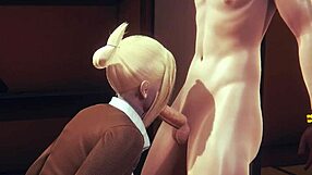 Japanese futanari hentai with creampie and facial cumshot
