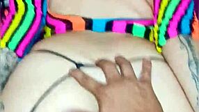 i put on lingerie for husband's friend and he fucks me