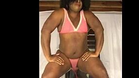 Watch this sexy shemale twerking her ass to the music.