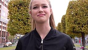 जर्मन स्काउट ने 18 साल की ब्लोंड ओलिविया स्पार्कल को रफ चुदाई के लिए उठाया