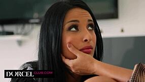 Busty Maid In Lingerie Takes Intense Anal Threesome Cumshot